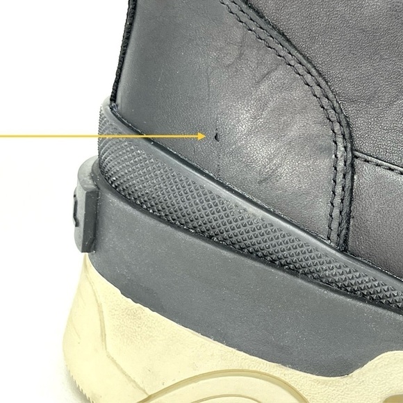 Sorel Brex Ankle Boots Womens Size 10.5 Leather Waterproof Black White New NWT - Picture 7 of 10